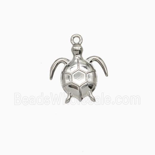 Raw Stainless Steel Tortoise Pendant