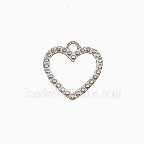 Raw Stainless Steel Heart Pendant