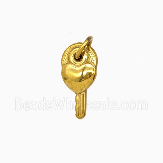 Stainless Steel Key Pendant Gold Plated