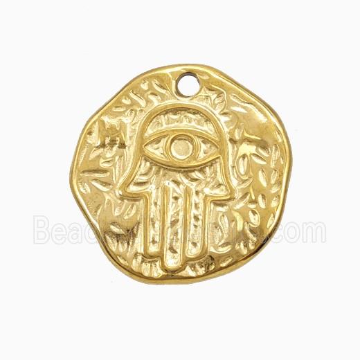 Stainless Steel Hamsahand Pendant Gold Plated
