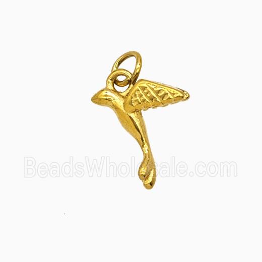 Stainless Steel Hummingbird Pendant Gold plated