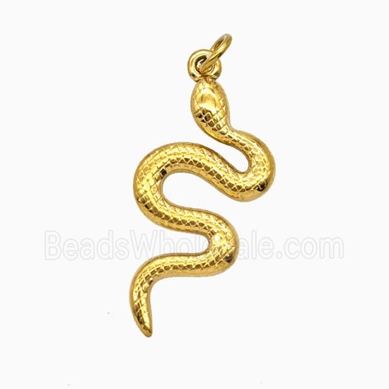 Stainless Steel Snake Pendant Gold plated