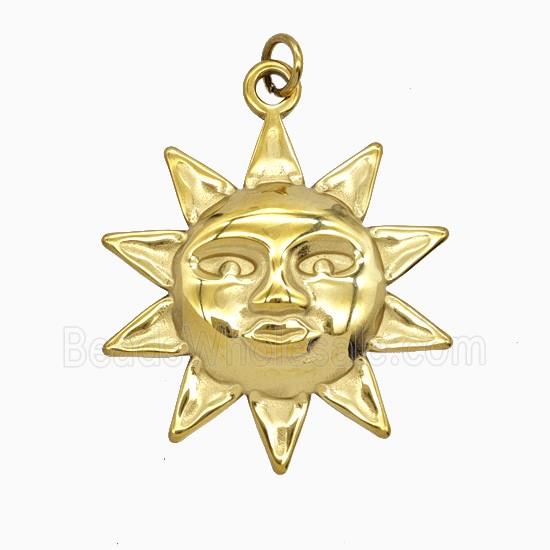 Stainless Steel Sun Pendant Gold plated