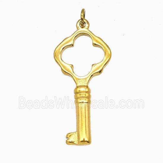 Stainless Steel Key Pendant Gold Plated