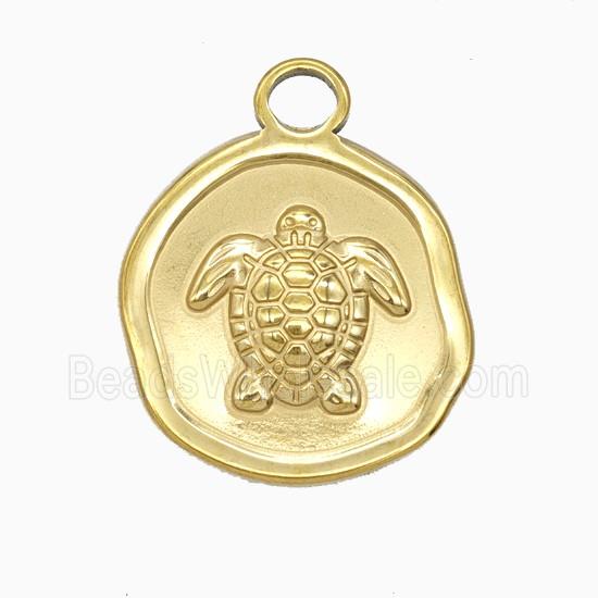 Stainless Steel Tortoise Pendant Gold Plated