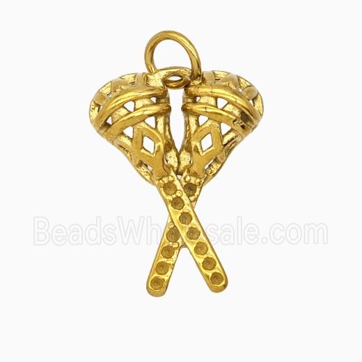 Stainless Steel Microphone Pendant Gold plated
