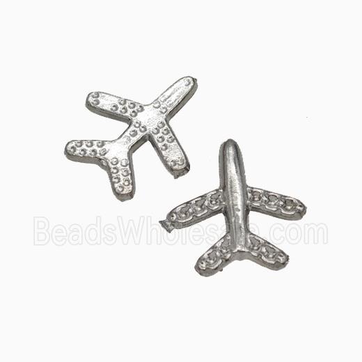 Raw Stainless Steel Airplane Pendant Nohole