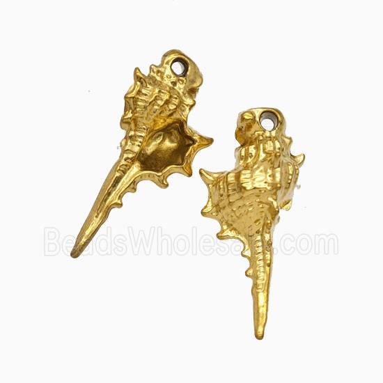 Stainless Steel Conch Shell Pendant Gold Plated