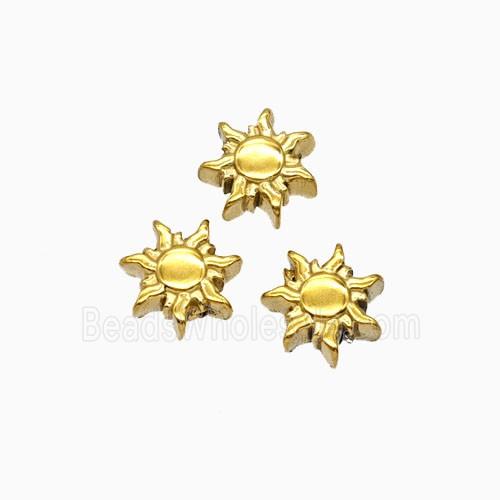 Stainless Steel Sun BeadsGold Plated