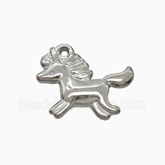 Raw Stainless Steel Horse Pendant