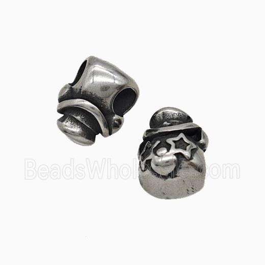 Stainless Steel Beads Large Hole Antique Silver