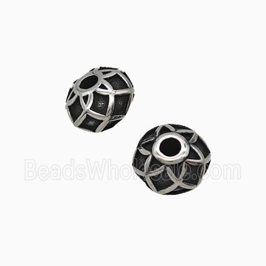 Stainless Steel Rondelle Beads Antique Silver
