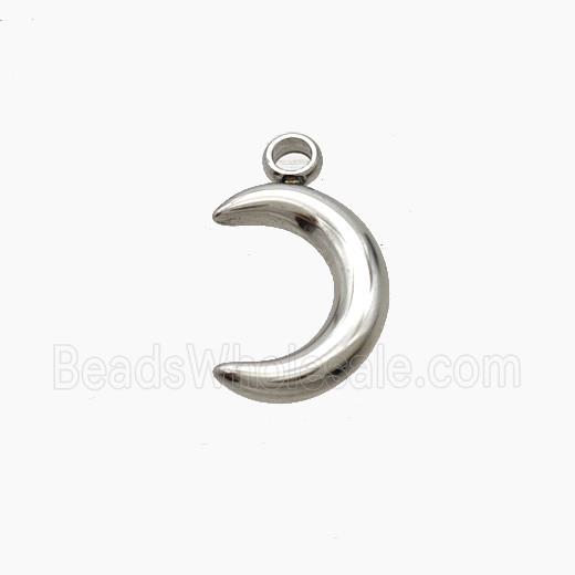 Raw Stainless Steel Moon Pendant