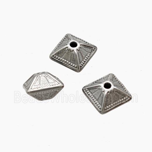 Raw Stainless Steel Pyramid Beads