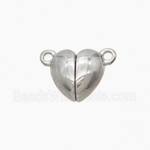 Raw Stainless Steel Heart Magnetic Clasp
