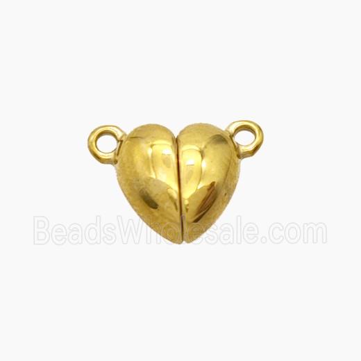 Stainless Steel Heart Magnetic Clasp Gold Plated