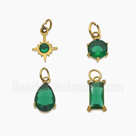 Stainless Steel Pendant Pendant Pave Crystal Glass Gold Plated Mixed
