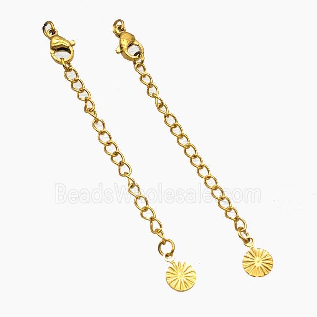 Stainless Steel Necklace Extender Gold Plated
