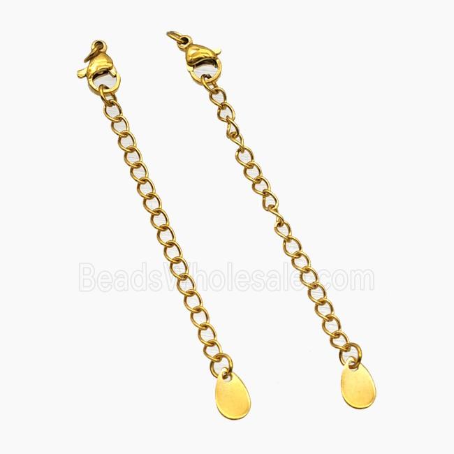 Stainless Steel Necklace Extender Gold Plated