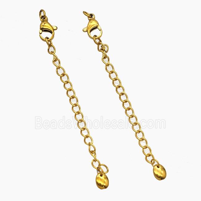 Stainless Steel Necklace Extender Gold Plated