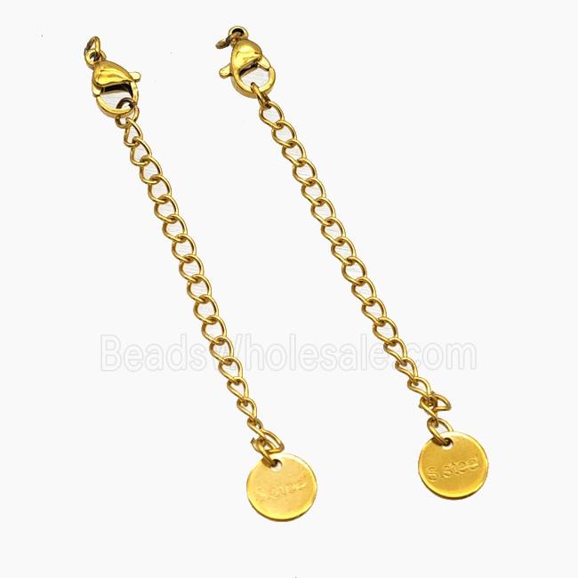 Stainless Steel Necklace Extender Gold Plated