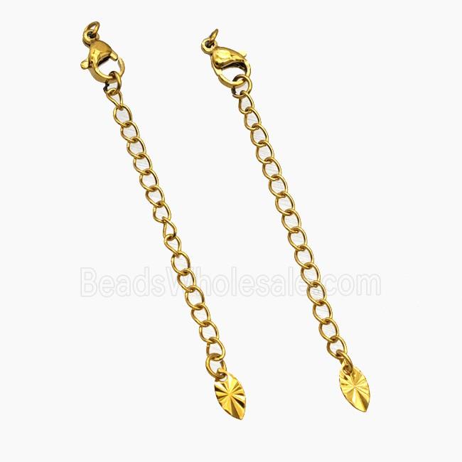 Stainless Steel Necklace Extender Gold Plated