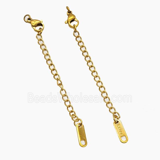 Stainless Steel Necklace Extender Gold Plated
