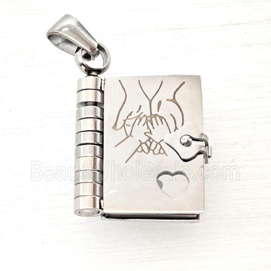 Raw Stainless Steel Frame Locket Pendant
