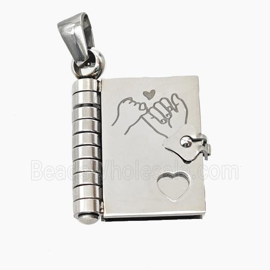 Raw Stainless Steel Frame Locket Pendant