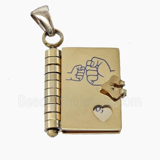 Stainless Steel Frame Locket Pendant Gold Plated