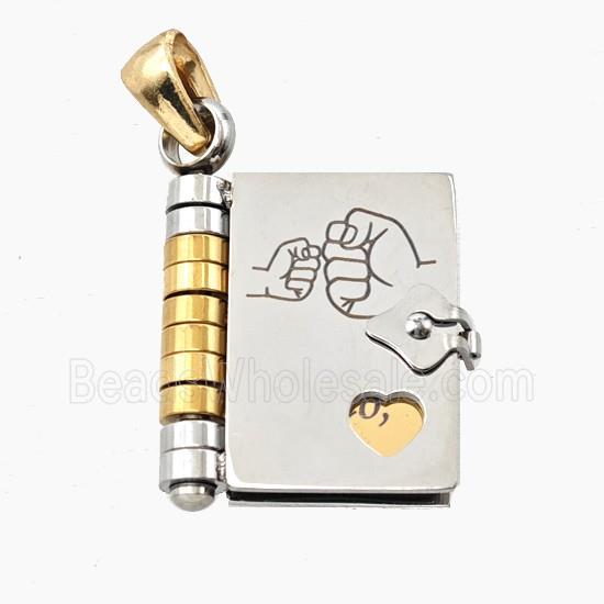 Stainless Steel Frame Locket Pendant Gold Plated