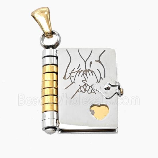 Stainless Steel Frame Locket Pendant Gold Plated