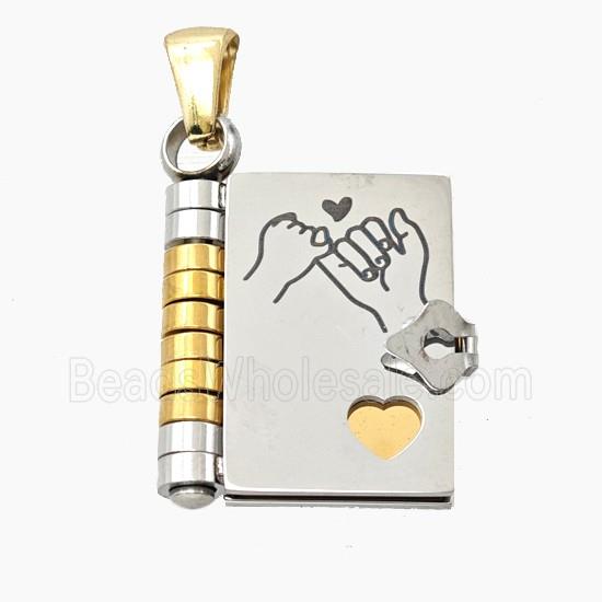 Stainless Steel Frame Locket Pendant Gold Plated