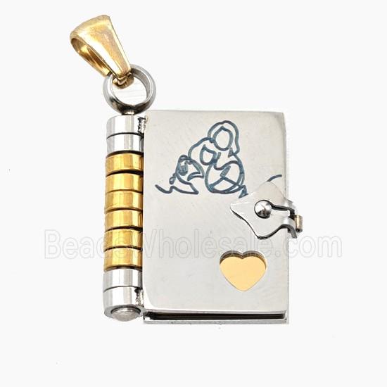 Stainless Steel Frame Locket Pendant Gold Plated