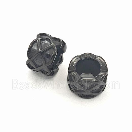 Stainless Steel Tube Beads Large Hole Black Plated