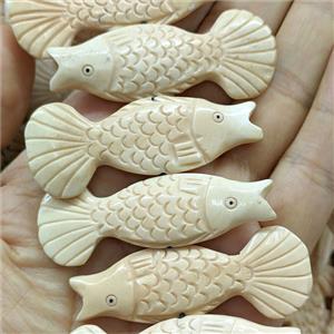 Cattle Bone Fish Beads Carved, approx 23-58mm [BJAS131]