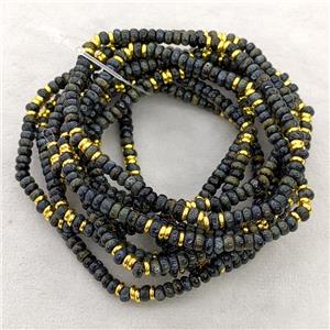 Natural Green Kambaba Jasper Bracelets Stretchy Rondelle, approx 4mm [BR11222]