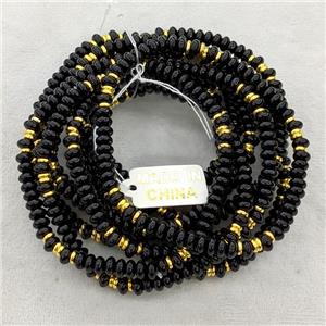 Natural Black Obsidian Bracelet Stretchy Rondelle, approx 4mm [BR11226]