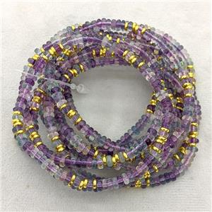 Natural Purple Fluorite Bracelets Stretchy Rondelle, approx 4mm [BR11228]