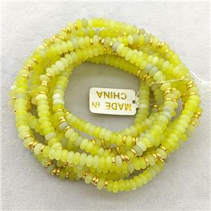 Natural Lemon Jade Bracelets Stretchy Rondelle Olive, approx 4mm [BR11243]