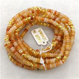 Natural Red Aventurine Bracelet Stretchy Rondelle, approx 4mm [BR11244]