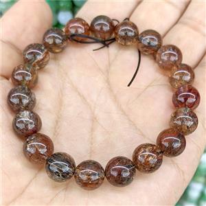 Natural BlackGolden Super7 Rutilated Quartz Bracelet Stretchy, approx 10mm [BR11253]