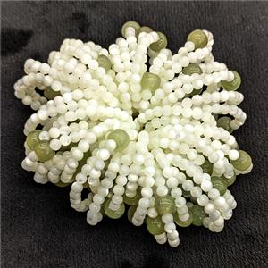 White MOP Shell Rings Stretchy, approx 3mm, 18mm dia [BR11320]