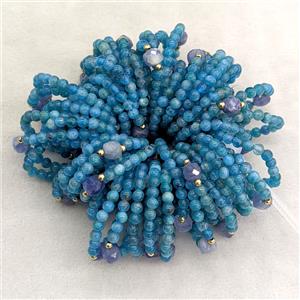 Blue Apatite Rings Stretchy, approx 3mm, 18mm dia [BR11326]