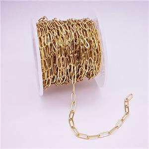 Copper Paperclip Chain Gold Plated, approx 3x9mm [CH11037]