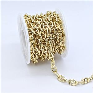 Copper Chain, Gold Plated, approx 6.5x10mm [CH11045]