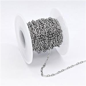 Copper Chain, Platinum Plated, approx 2mm, 2x6.5mm [CH11051]