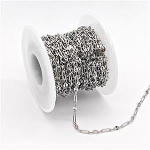 Copper Chain, Platinum Plated, approx 3mm, 2x6mm [CH11053]