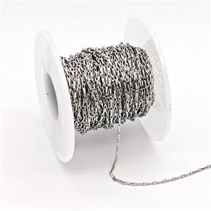 Copper Chain, Platinum Plated, approx 1x5mm [CH11055]