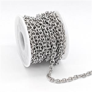 Copper Chain, Platinum Plated, approx 5mm [CH11057]